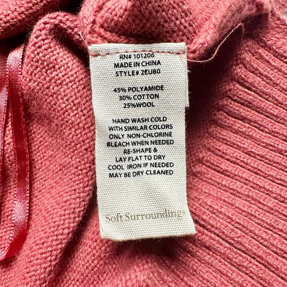 Soft Surroundings | Women | Rust Wool Blend Button Up Turtleneck Sweater | Large - Picture 8 of 8